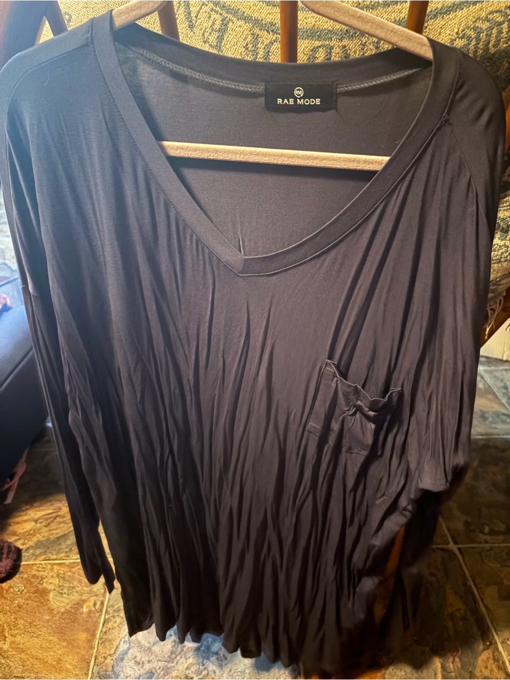 NWOT Rae Mode Women's Navy V-Neck Pocket Tunic 2x